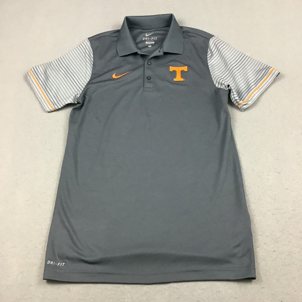 Tennessee Volunteers Polo Shirt Men Small Gray Nike Embroidery Dri Fit NCAA S